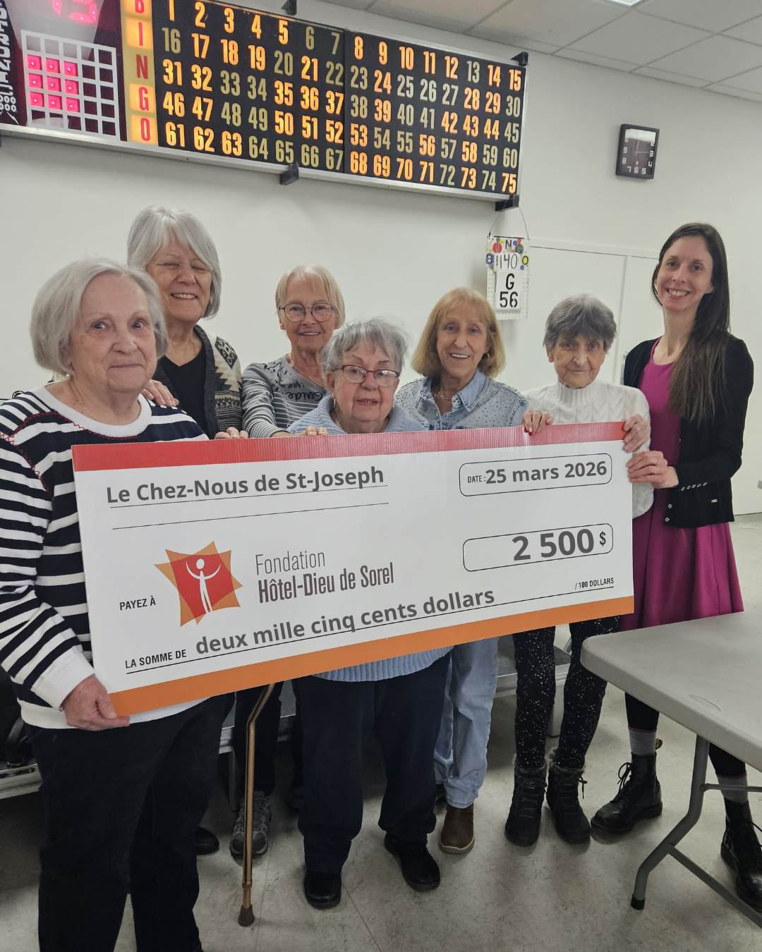 La Fondation Hôtel-Dieu de Sorel remercie l'organisme "Le Chez-Nous de St-Joseph" pour sa générosité!
